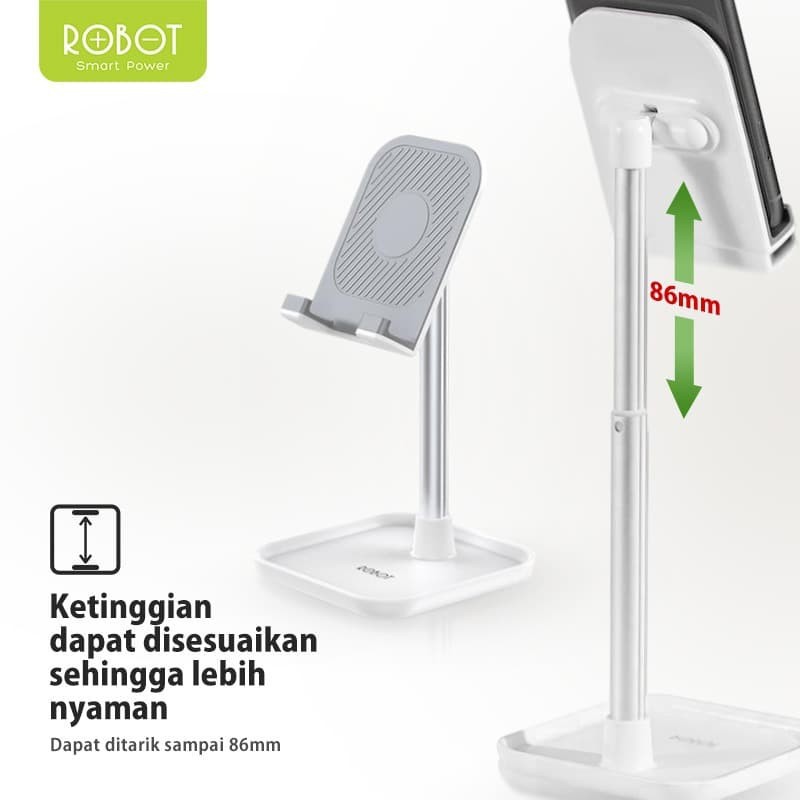 ROBOT RT-US04 Aluminium Alloy Stand Holder for Smartphone / Tablet - RT-US04 - Putih/Hitam/Pink