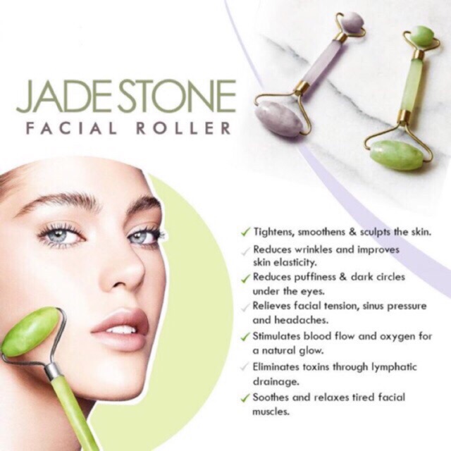 JADE ROLLER / GuaSha Gua Sha ALAT PIJAT MUKA WAJAH  FACIAL MASSAGE BATU GIOK Alat Pijat Wajah