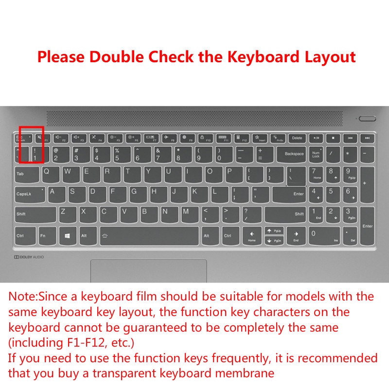 For 15.6 Inch Lenovo Xiaoxin 15 2020 Soft Ultra-thin Silicone Laptop Keyboard Cover Protector