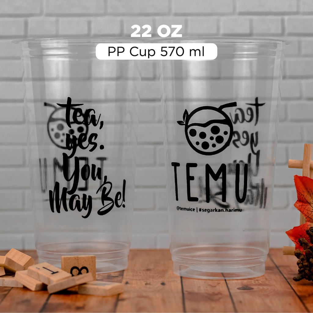 SABLON + CUP PLASTIC CUP PP / GELAS PLASTIK PP 22 OZ (570-600 ML)