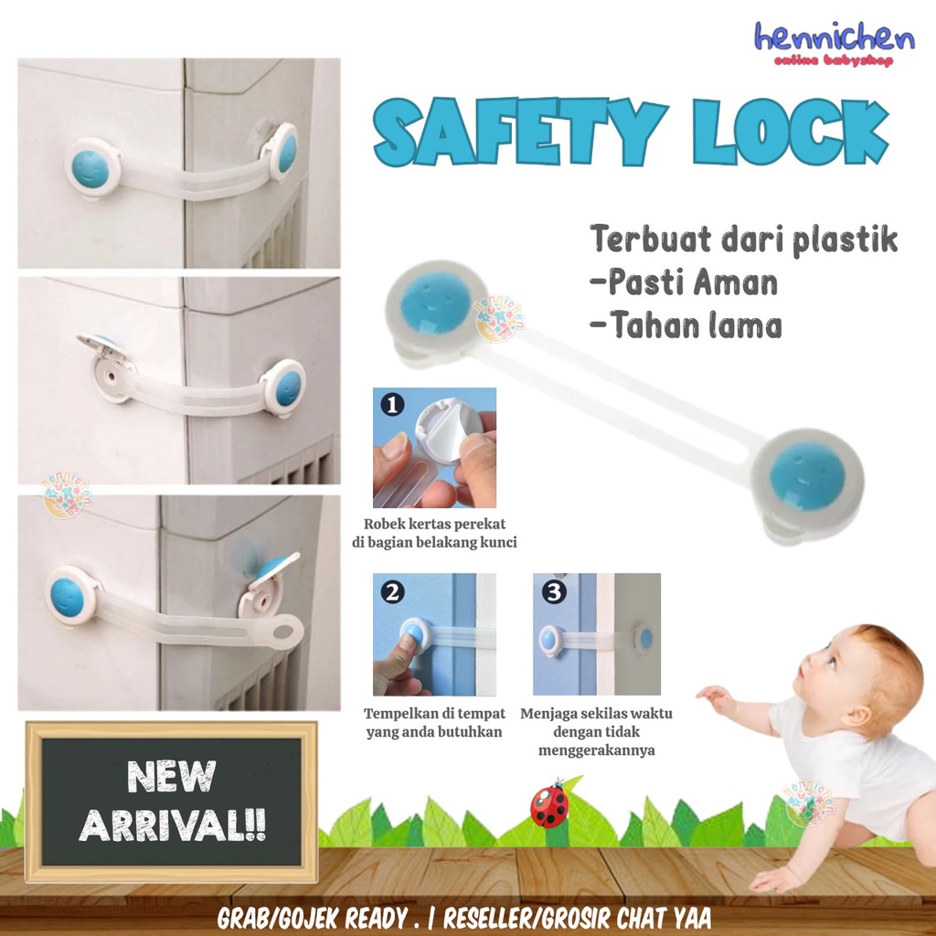 Pengaman laci lemari / pengaman kulkas pengait perabotan safety lock