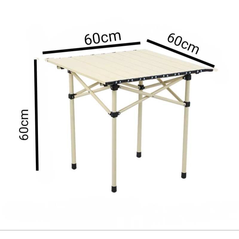 Meja Camping, Rekreasi Lipat 60Cm x 60Cm x 60Cm 993