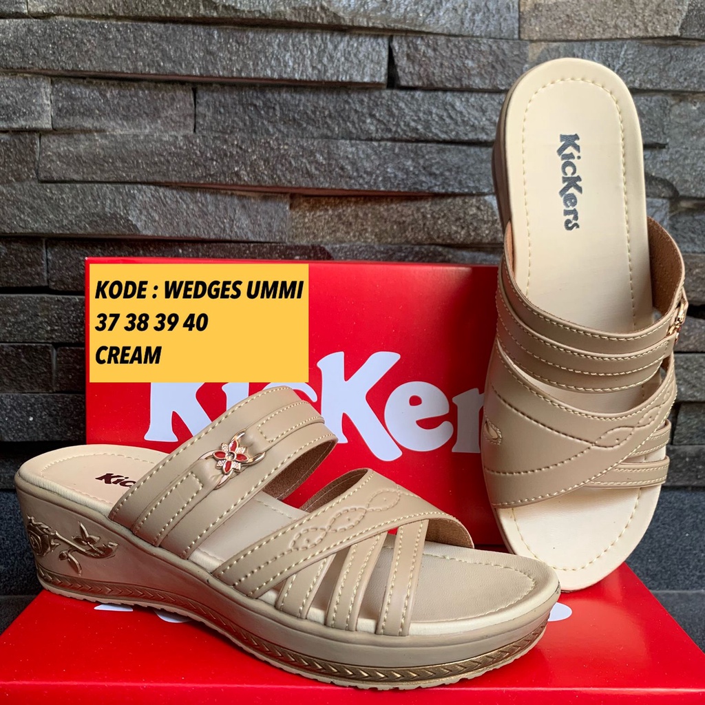 NEW ARRIVAL SANDAL SLOP WEDGES WANITA RESEPSI PESTA MODERN TERLARIS CASUAL TERMURAH WEDGES UMMI 2-2