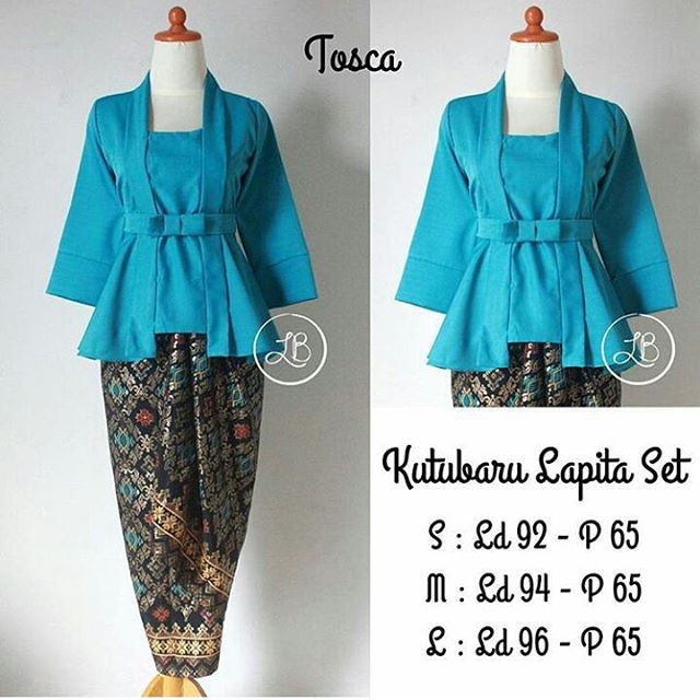 Kebaya Modern Setelan Kutubaru Tosca.