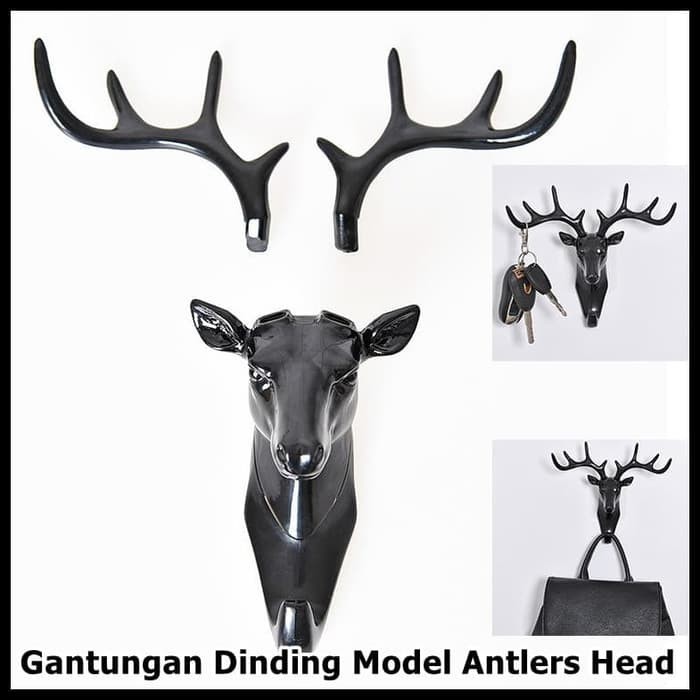 Gantungan Dinding Model Antlers Head YQX003 2018 Black