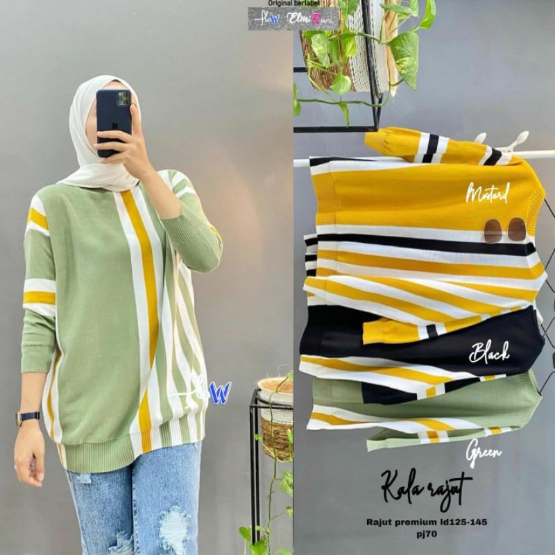 KALA RAJUT BY FLOW ELMIRA (BLOUSE RAJUT) Blouse muslimah rekomeded