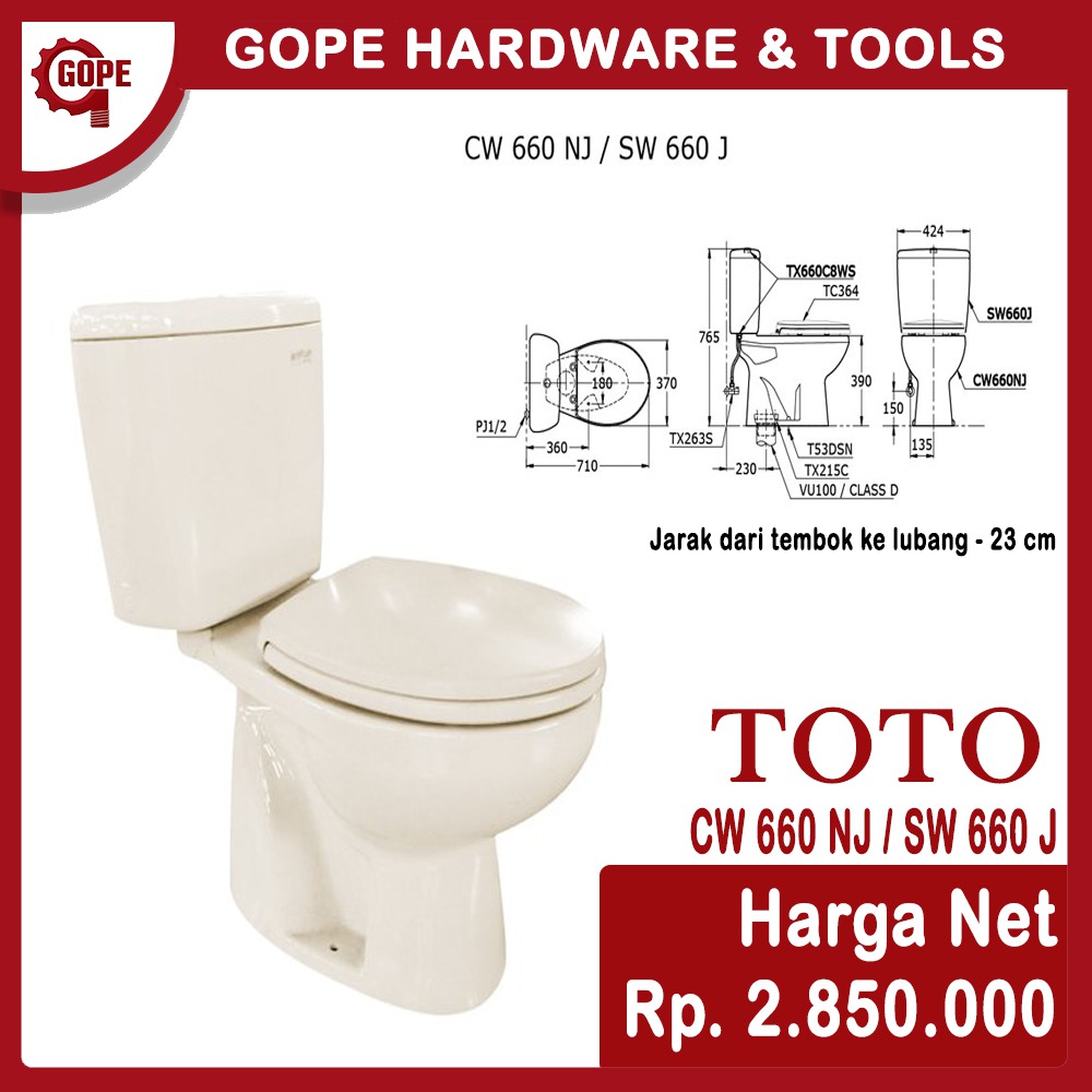 Kloset Duduk Toto Cw 660 Nj Ivory Shopee Indonesia