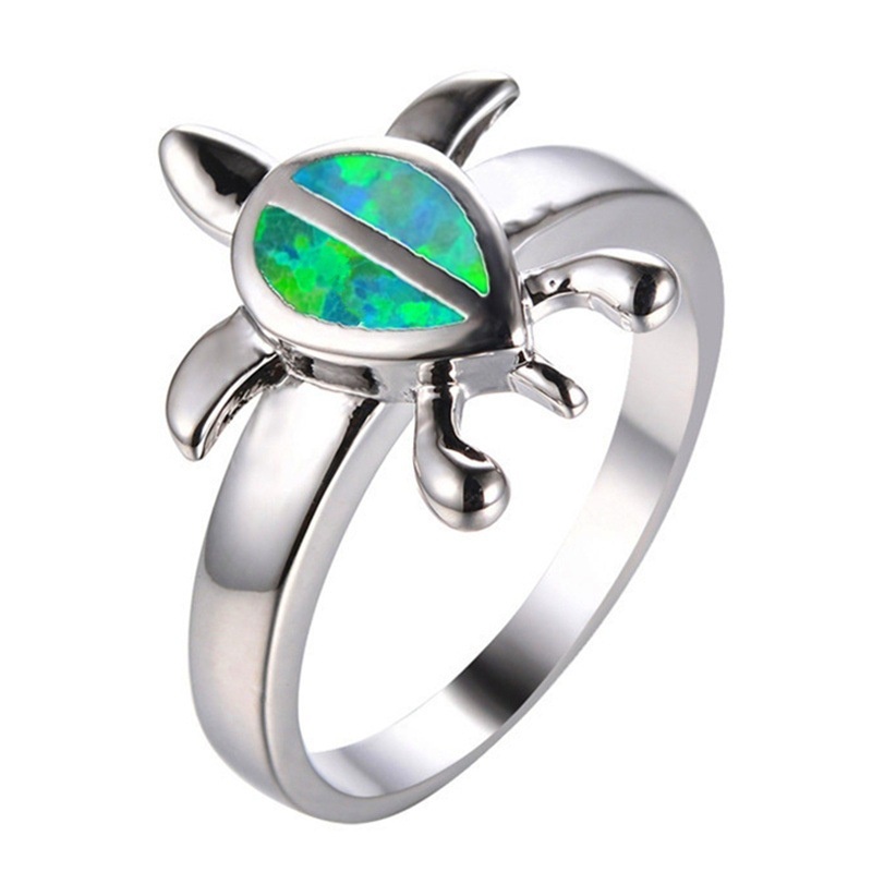 New cute animal turtle opal fashion ring