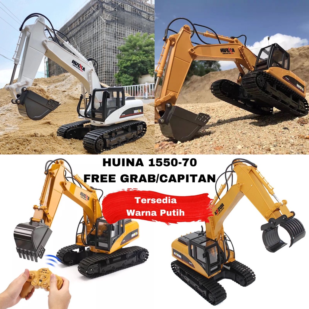 Huina 1550 1550-70 15 Channel Excavator With Metal Shovel Rc Alat Berat