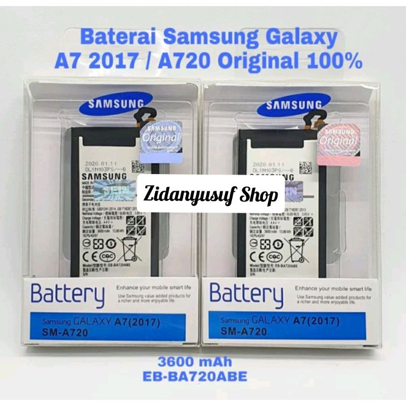 BATTERY BATRE BATRAI BATERAI SAMSUNG A720 GALAXY A7 2017 BATT ORIGINAL