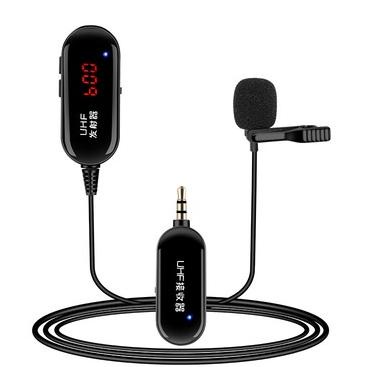 Stok Terbaru Microphone Mic Clip On Wireless Mic UHF ULtra High Frequency clip on wireless Smartphon