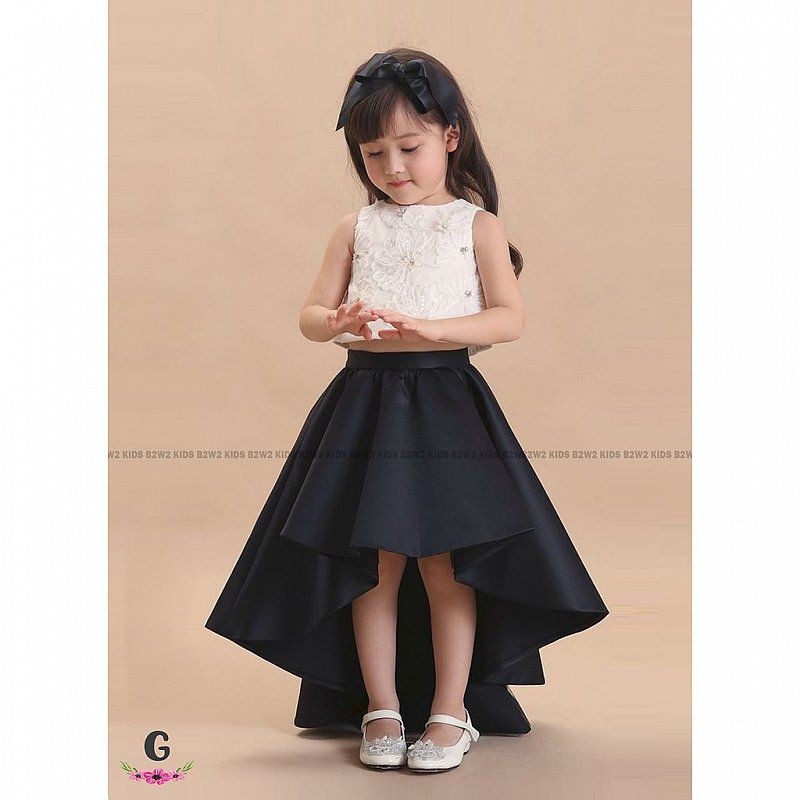 Dress Anak Kecil Cewek Girls Kids Black White Hitam Putih Baju Pesta Ulang Tahun Party 1 2 3 Tahun