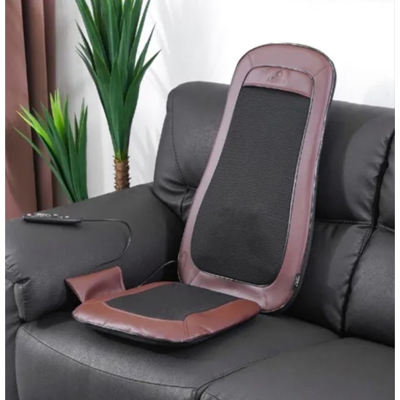 LEXATA Bantalan Kursi Pijat Shiatsu 3D01 Hitam/Cokelat