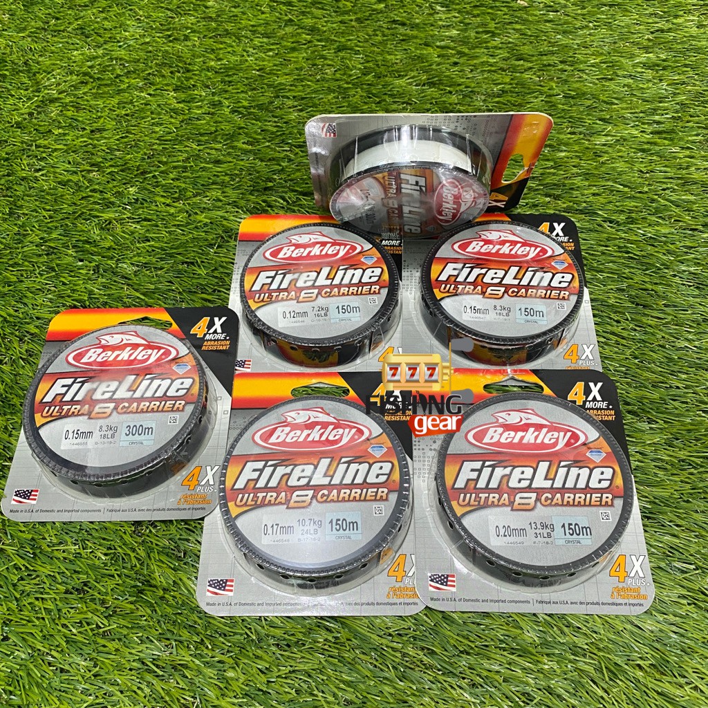 SENAR BENANG PE BERKLEY FIRELINE ULTRA 8 CARRIER 150METER 300METER CRYSTAL