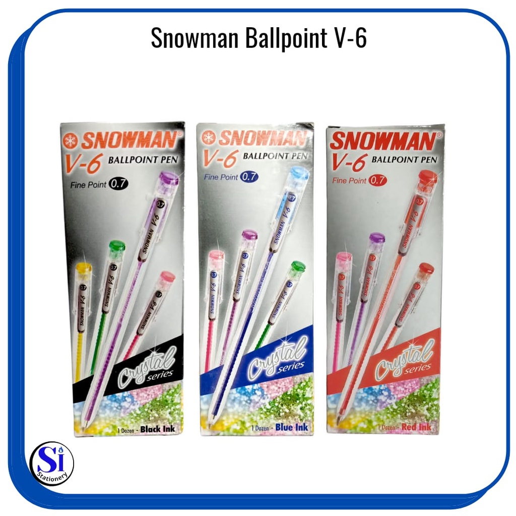 

Pulpen Snowman V-6 Crystal Series 0.7 mm/Ballpoint Snowman V-6 Fine Point 0.7 mm