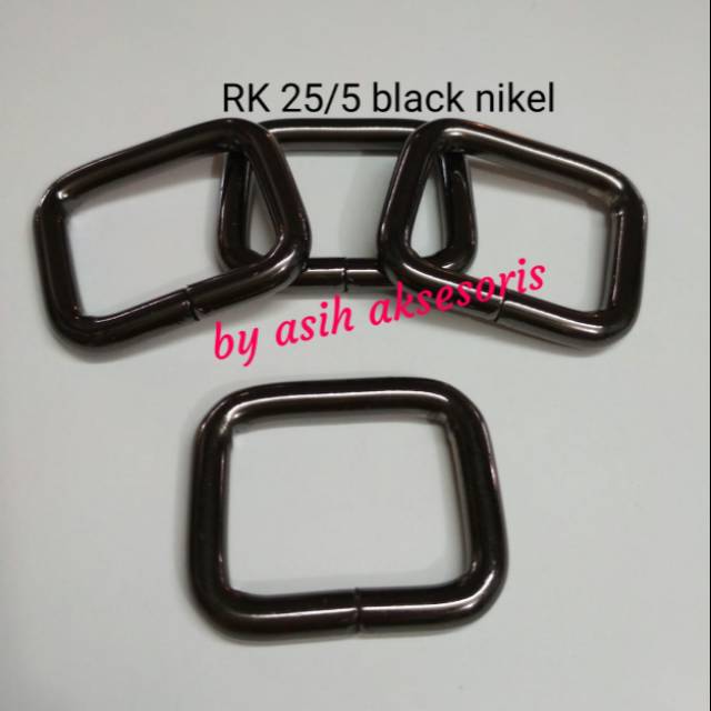 Ring kotak 2,5cm / RK 25/5 black nikel