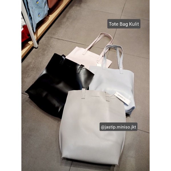 MINISO 🆕 TOTE BAG KULIT Fashion (sz.33x8x33cm)