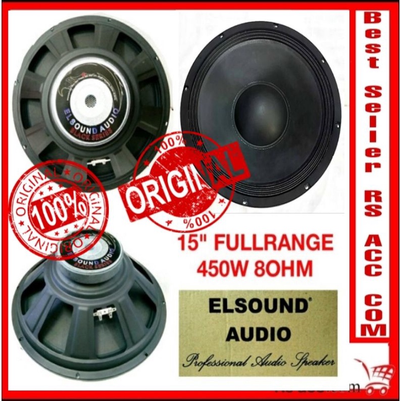 Woofer / Speaker bass 15" Speaker Elsound 15 Inch Full Range Original - Hitam