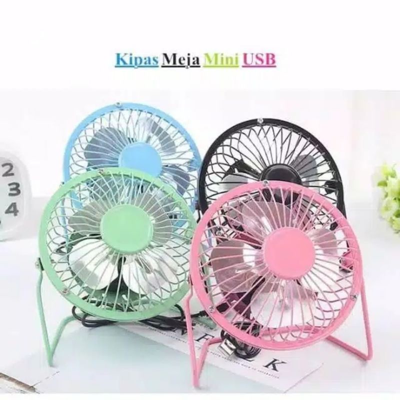 Kipas Angin USB Bahan Besi Mini Fan A18/ Warna Ramdom