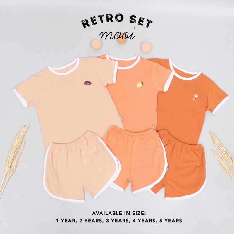 MOOI SETELAN RETRO SET /TSHIRT RETRO SET/SETELAN ANAK