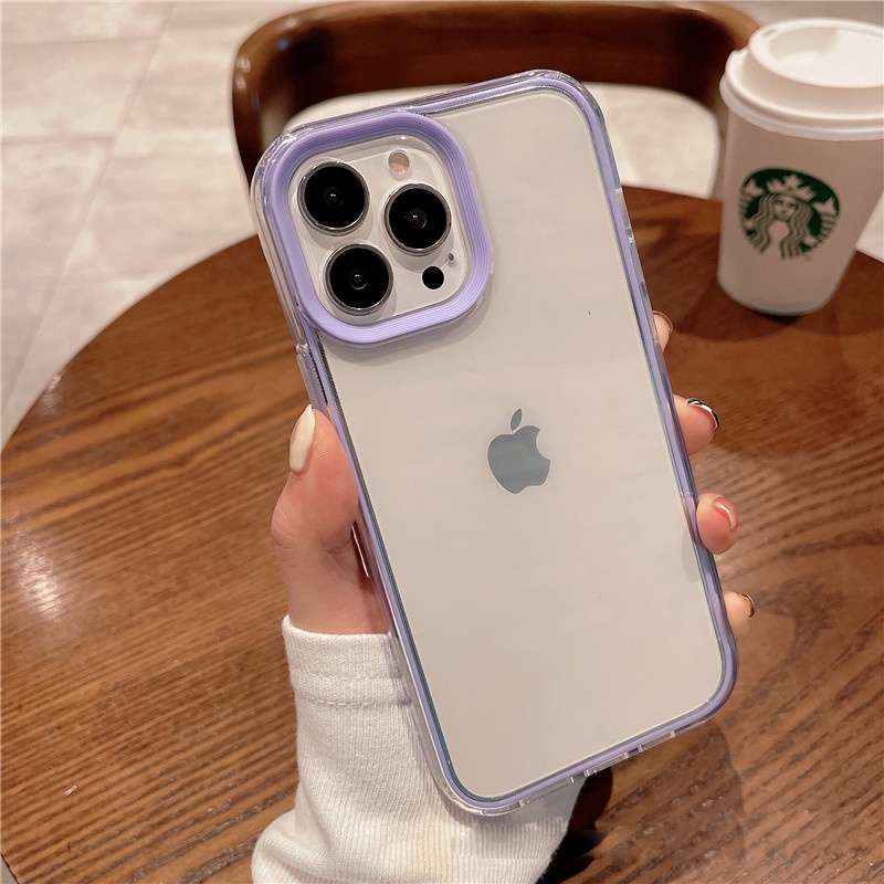 Soft Case Transparan Shockproof Warna Permen Untuk iPhone 13 Pro MAX 12 11 Pro MAX XR IX XS MAX i7 i8 Plus