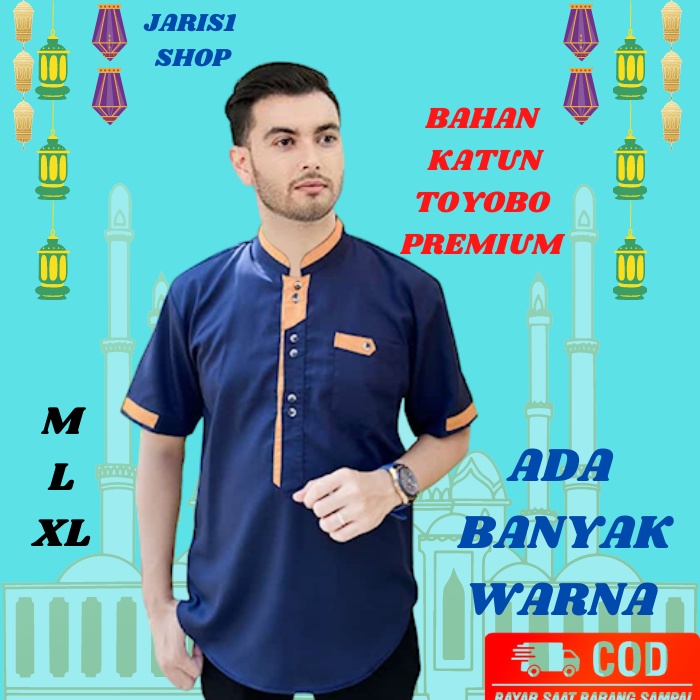 Baju Kemeja Koko Pria Lengan Pendek Kokoh Laki Laki Dewasa Kurta Premium Sholat Modern Lebaran Musli