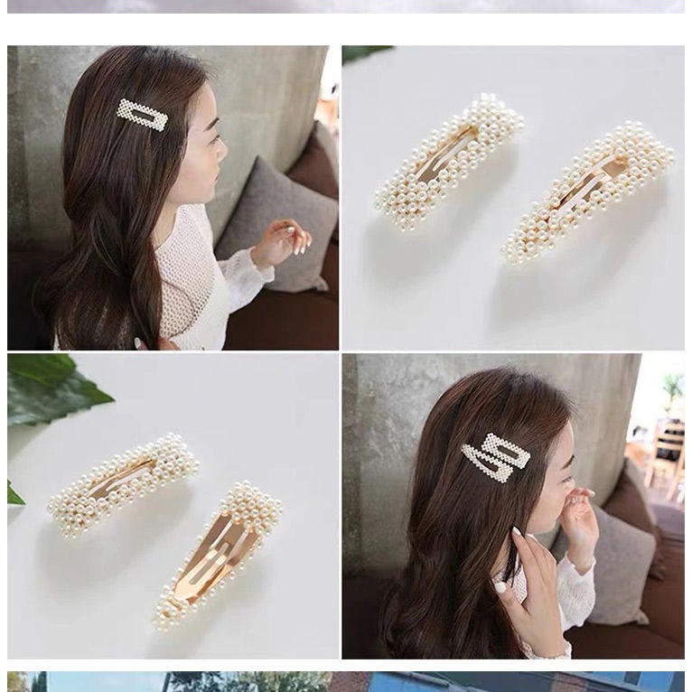 Jepit rambut mutiara mode korea bahan premium import 7.5cm