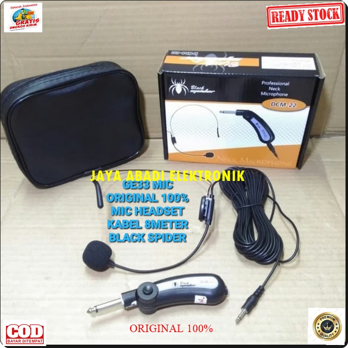 G33 MIC BLACKSPIDER HEADSET 8 METER BANDO KLIP MIKROPHONE VOKAL PROFESIONAL SOUND BEST SISTEM AUDIO PANGGUNG LEGENDARY DYNAMIC PENGERAS SUARA HFI SENSITIF DAN JERNIH BISA MC PIDATO SEMINAR CERAMAH IMAM MASJID DLL ACARA PORTABLE MIC CONDESOR UNIVERSAL