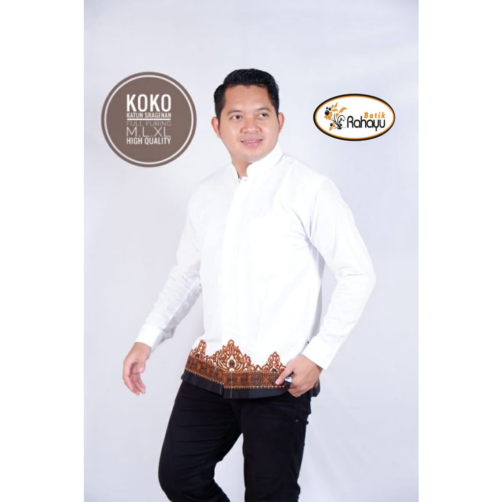 (1kg=5pcs) Kemeja koko batik lengan pendek BATIK ORI NARESWARI SENOPATI batik solo seragam batik ker