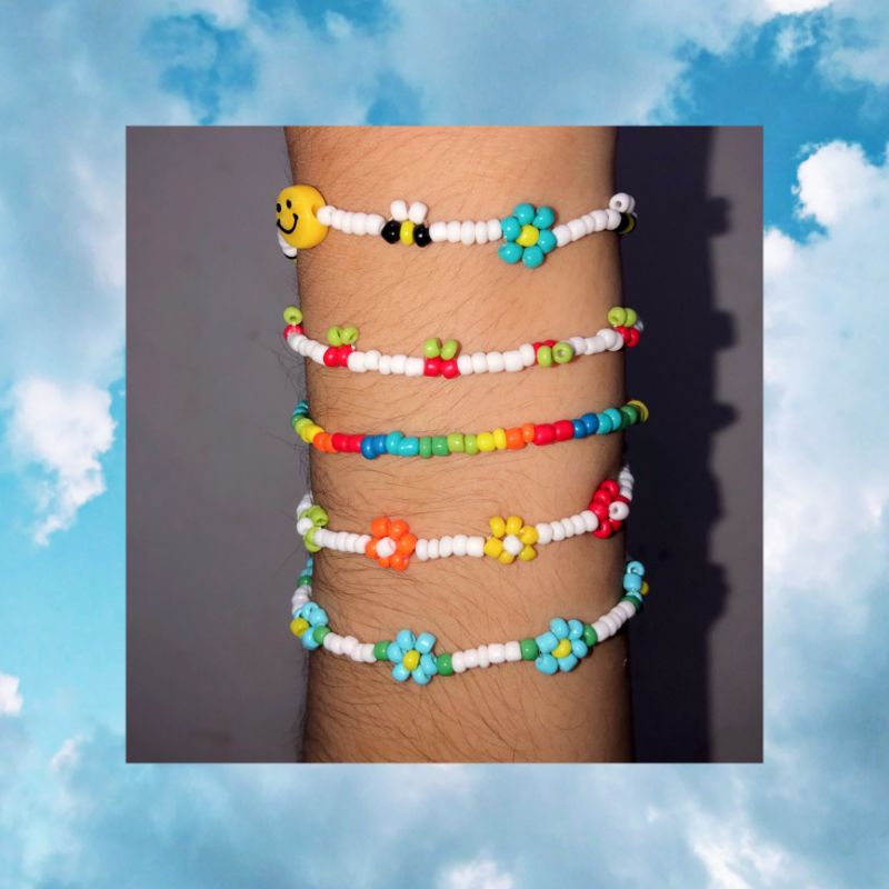 GELANG MANIK-MANIK||GELANG MUTE||GELANG BUNGA||GELANG CHERRY||GELANG MANIK UNISEX|| RAINBOW