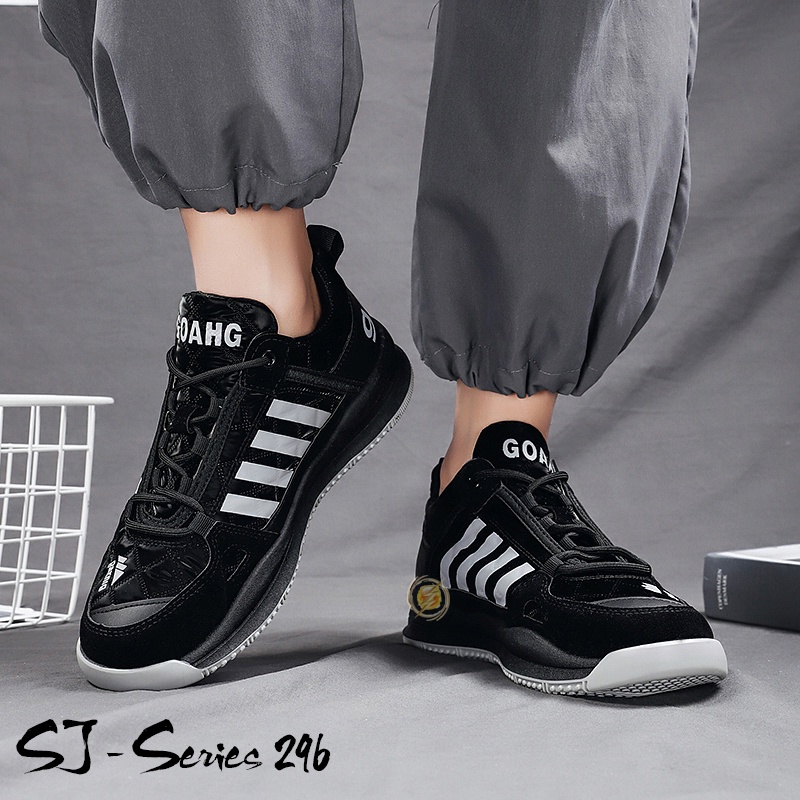 [JWALK] Sepatu Sneakers Kasual Pria Keren dan Trendy Kualitas Import Premium -296 HITAM