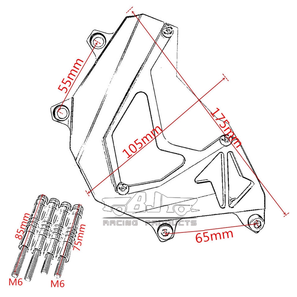 Cover Pelindung Sprocket Mesin Depan Motor Kawasaki Z800 Z750 2013-2016-4