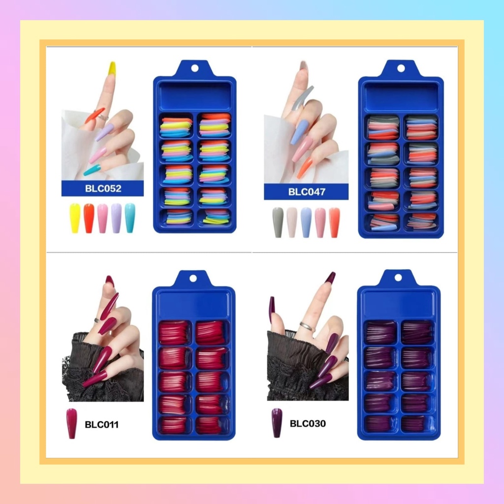 100 pcsKuku Palsu/Potongan Kuku Palsu Panjang Lancip Kuku Palsu Kuku Palsu / Set Fake Nails / Kuku Palsu Nude Casual/Berlian Imitasi untuk Pesta Pernikahan