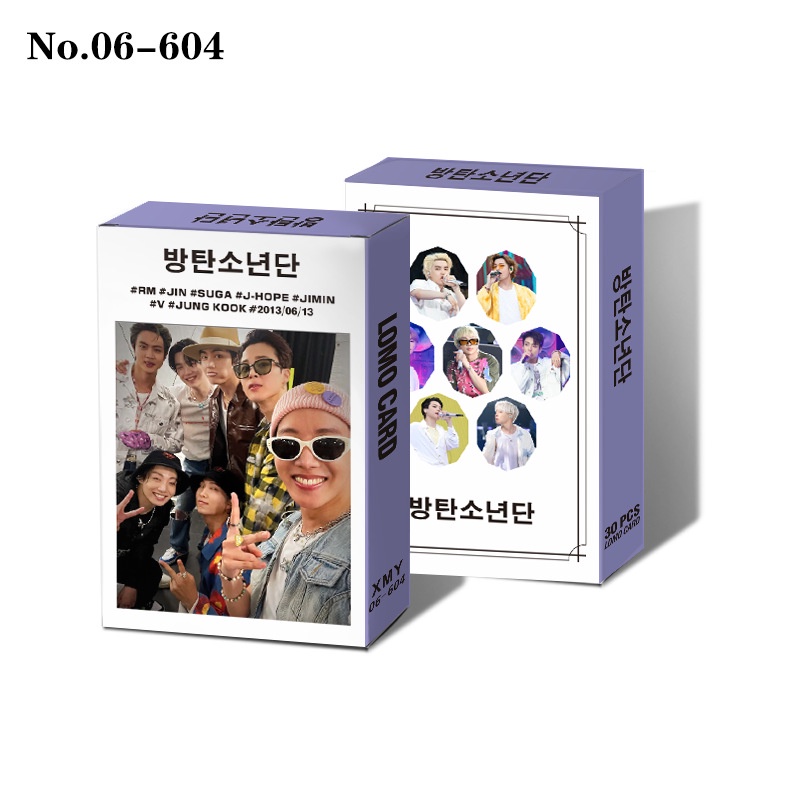 30pcs / Kotak Kartu LOMO Foto Desain KPOP BTS Untuk Dekorasi