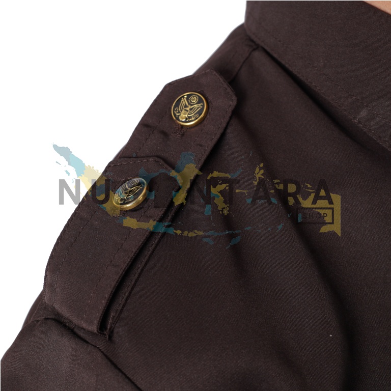 Seragam Safari Security Lengan Panjang Coklat Terbaru Baju Safari Satpam Bodyguard Supir