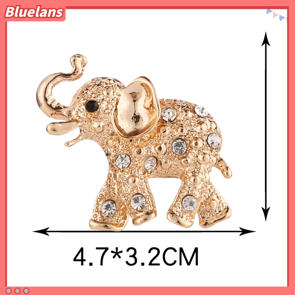 Bluelans Bros Pin Enamel Bentuk Gajah Aksen Berlian Imitasi Untuk Pria