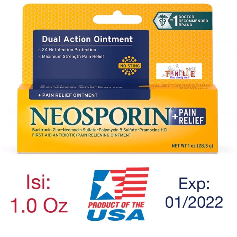 Neosporin Dual Action 0.5 Oz and 1.0 Oz