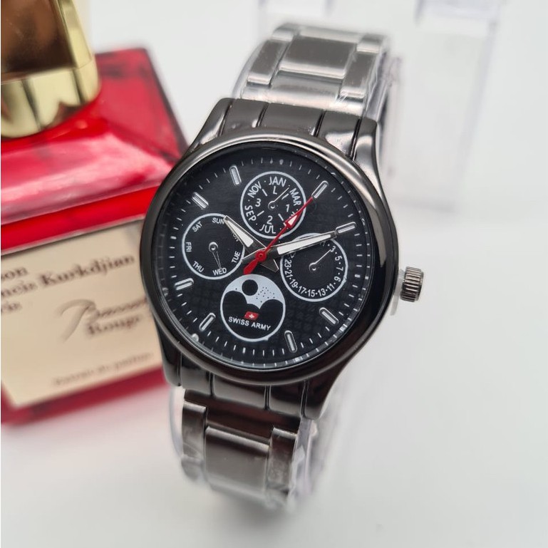 Jam Tangan Casual Wanita JTC Strap Rantai Hitam