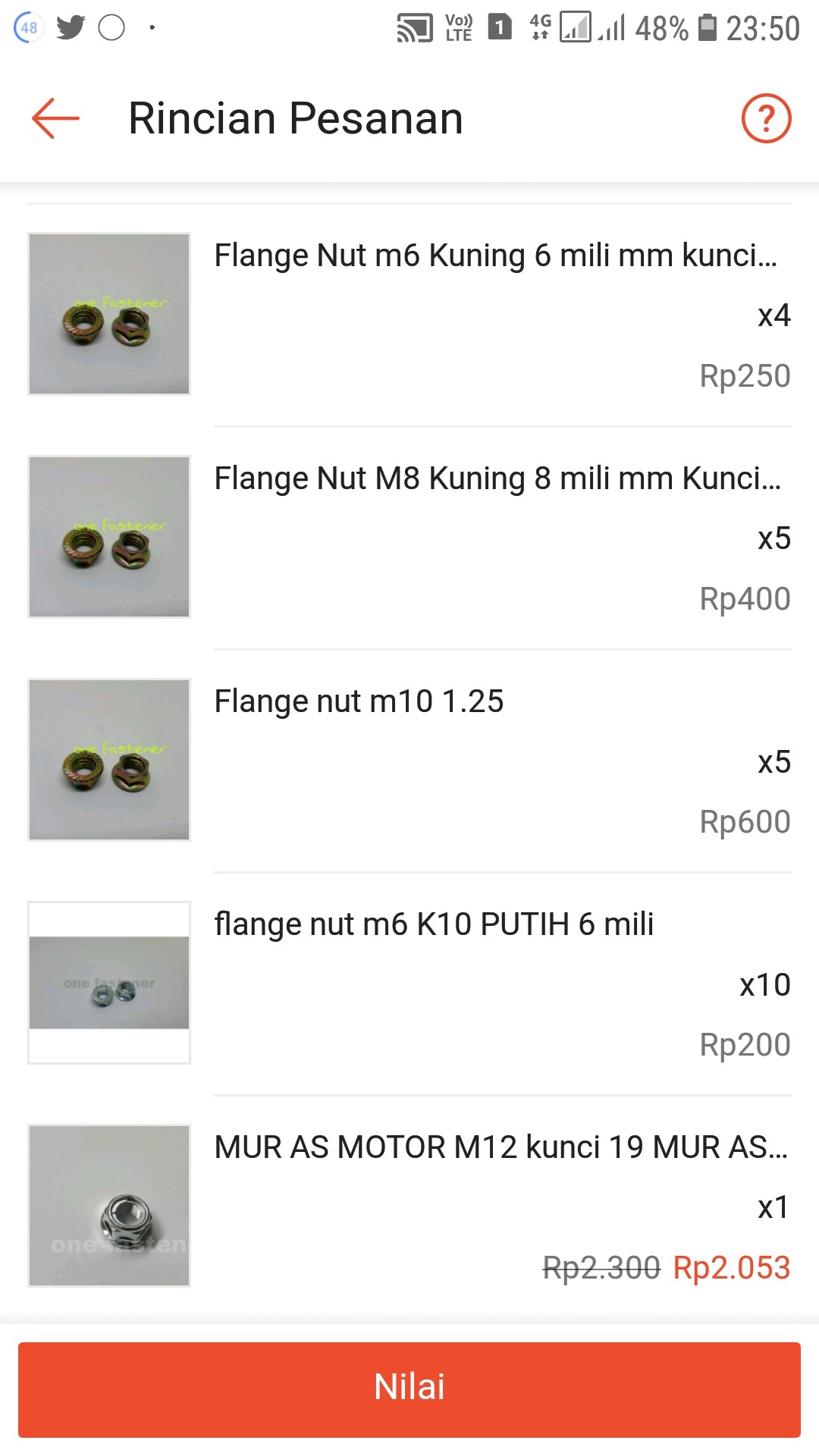 Flange Nut M10 1.25