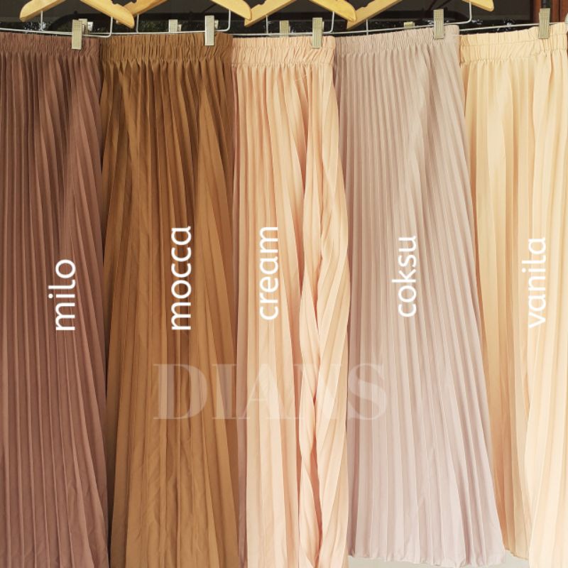 Rok Plisket Klok Termurah bisa JUMBO Best Seller Terlaris/ Plisket Lipatan Besar / Pleated Skirt