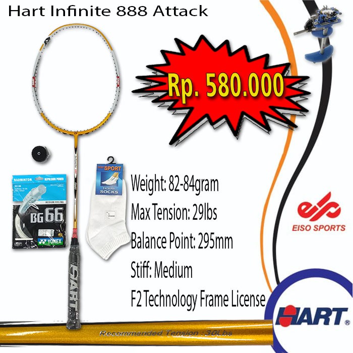 Promo Raket Badminton Hart Infinite 888 Attack Bulutangkis