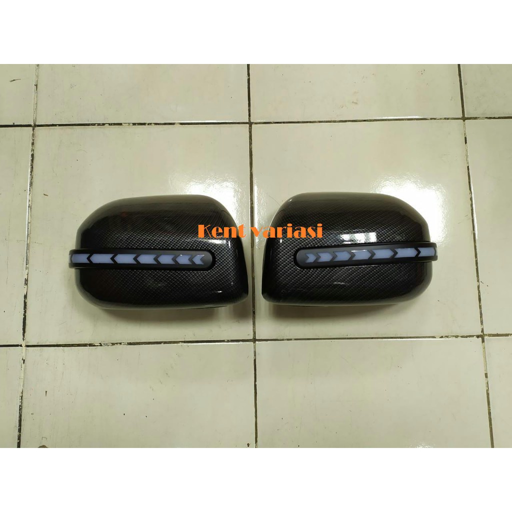 Cover Spion All New Avanza With Lampu Running Carbon