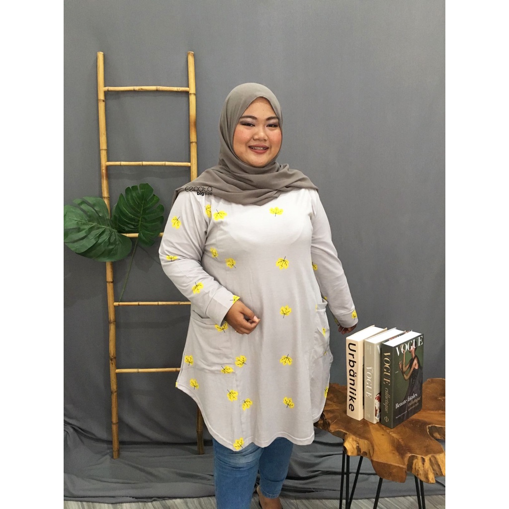 Ezpata Atasan Blouse Tunik Blus Bigsize Jumbo XXXL BB 65-100kg LD 124-150cm Warna Soft Bahan Baby terry