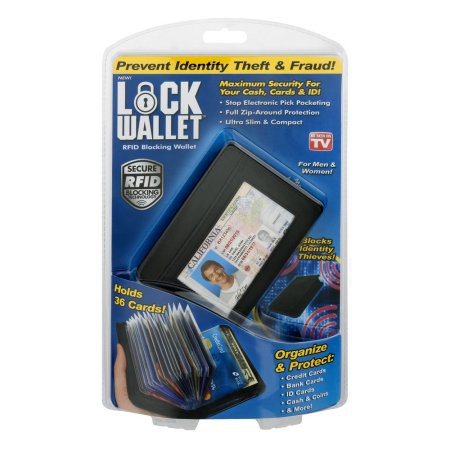 Lock Wallet Secure RFID Blocking Credit Card - Dompet Kartu Kredit