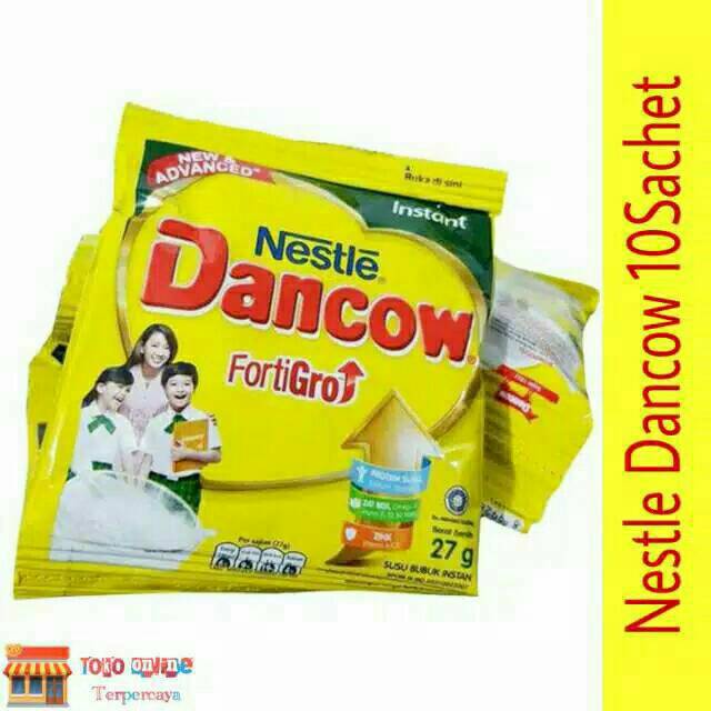

DANCOW instan Fortigro Rasa Vanilla ( 10 sachet x @ 27gr ) & Rasa Cokelat ( 10 sachet x @ 39gr )