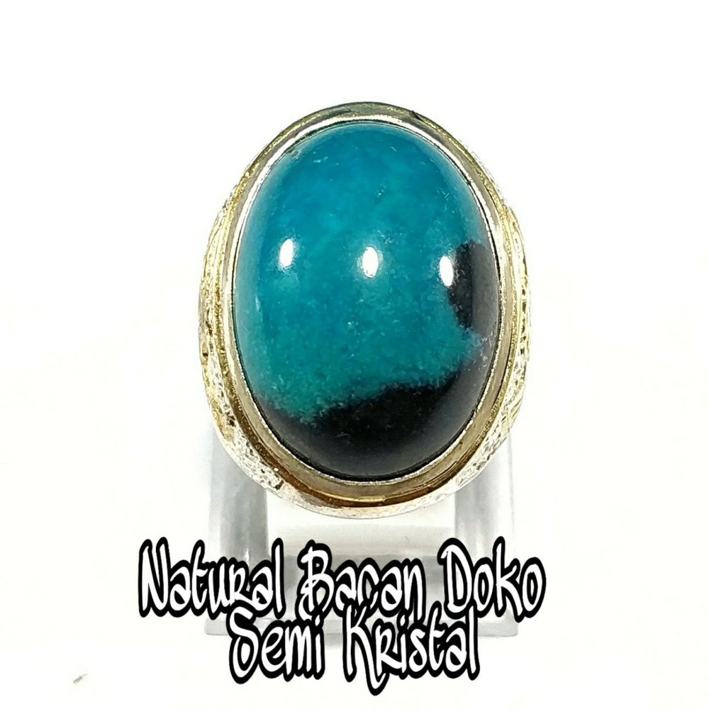 CINCIN BATU AKIK NATURAL BACAN DOKO SEMI KRISTAL