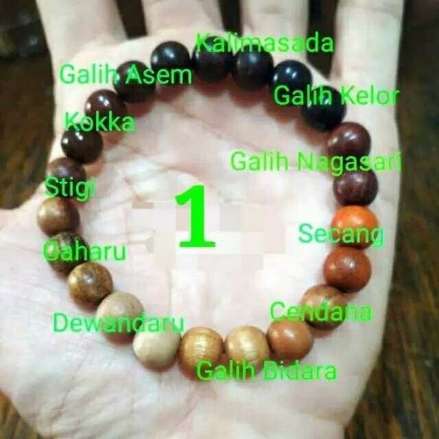 Gelang Kayu Kombinasi 11 Jenis Kayu Kombinasi