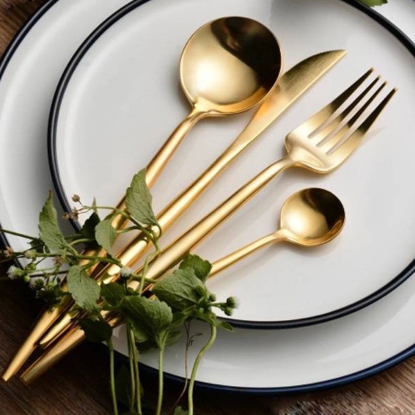 Cutlery Set - Sendok Garpu Emas Gold Set Cutlery Cantik