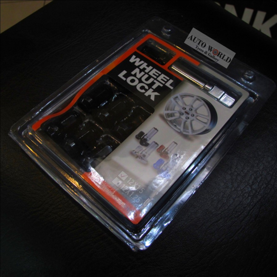 Mur baut roda mobil warna black 12x1.5