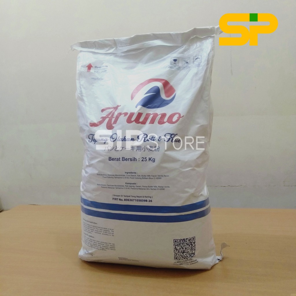 ARUMO Tepung Olahan Roti &amp; Kue / Susu Bubuk / Tepung Premix / Milk Replacer 25kg